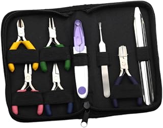 Jewelry Repair Pliers Tools Kit Professional Jewelry Making Tools Set for DIY Crafting with Cutting Beading Pendant Ear Steel Material and
