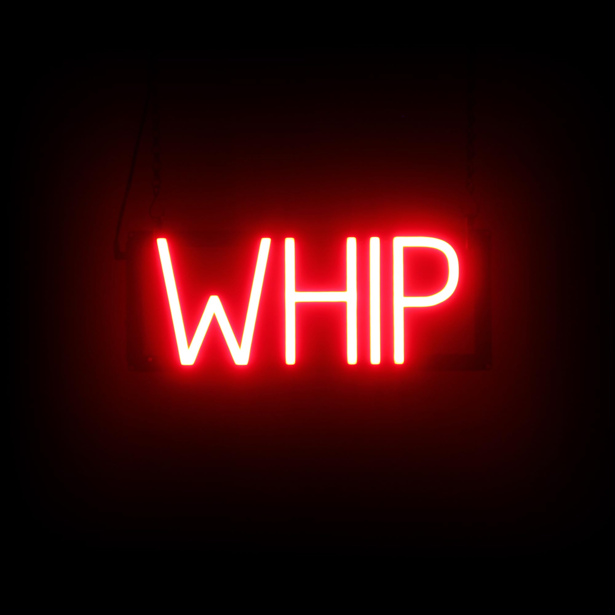 SpellBrite LED Neon WHIP Sign for Business - Red, 16" x 6"