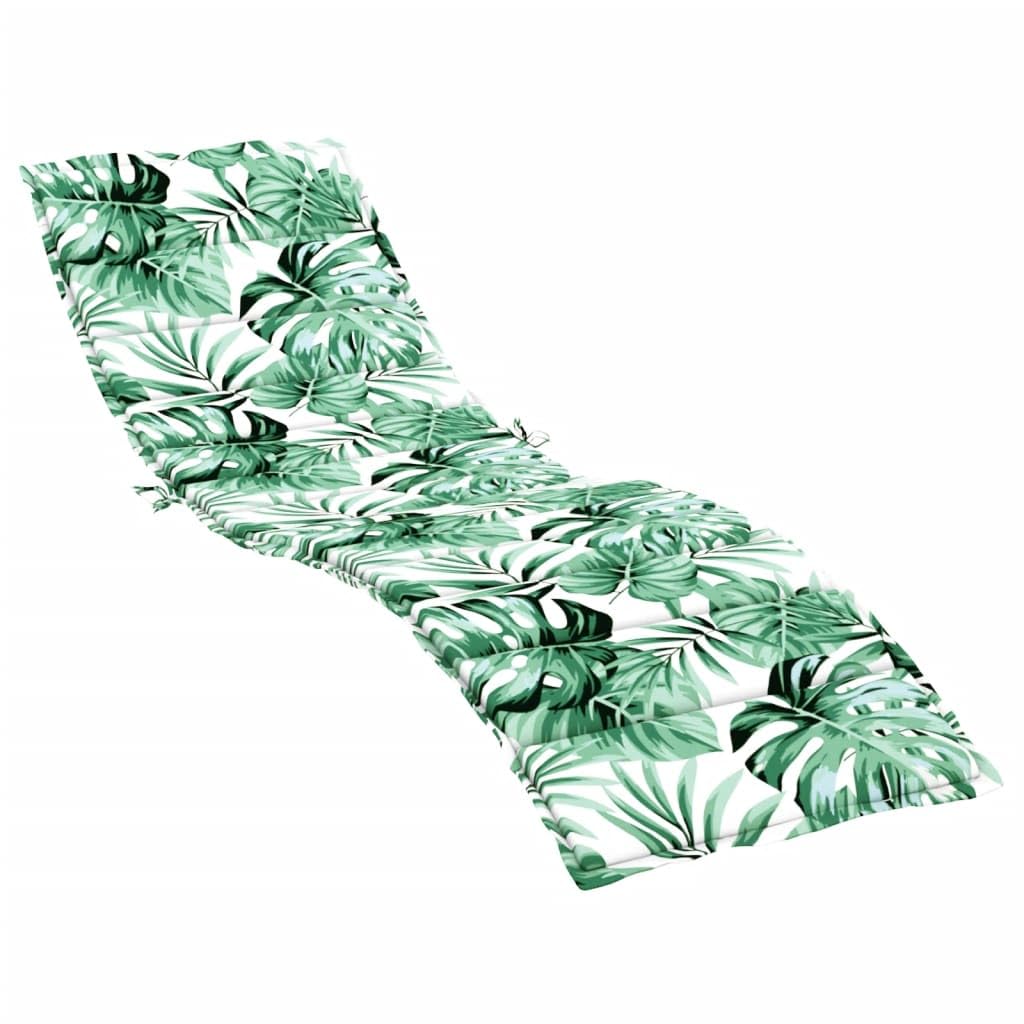 Tomostar Coussin Bain de Soleil, Coussin de Chaise Longue Matela Transat Extérieur Motif de Feuilles Tissu Oxford 200 x 60 x 4 cm