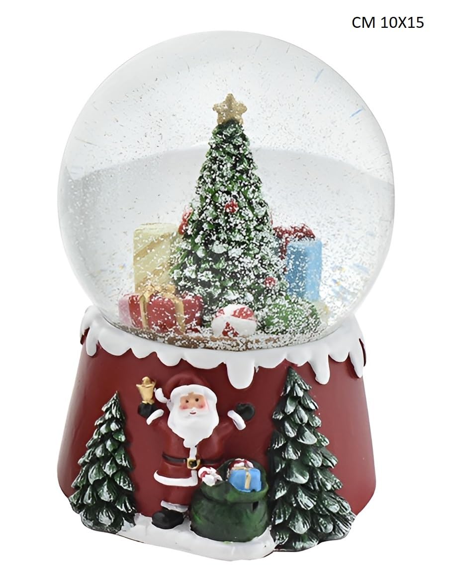 palla di vetro Ampolla Scena natalizia Carillon Globo d’Acqua con albero natale musicale melodie natalizie sfera Idea regalo raffinata carica manuale