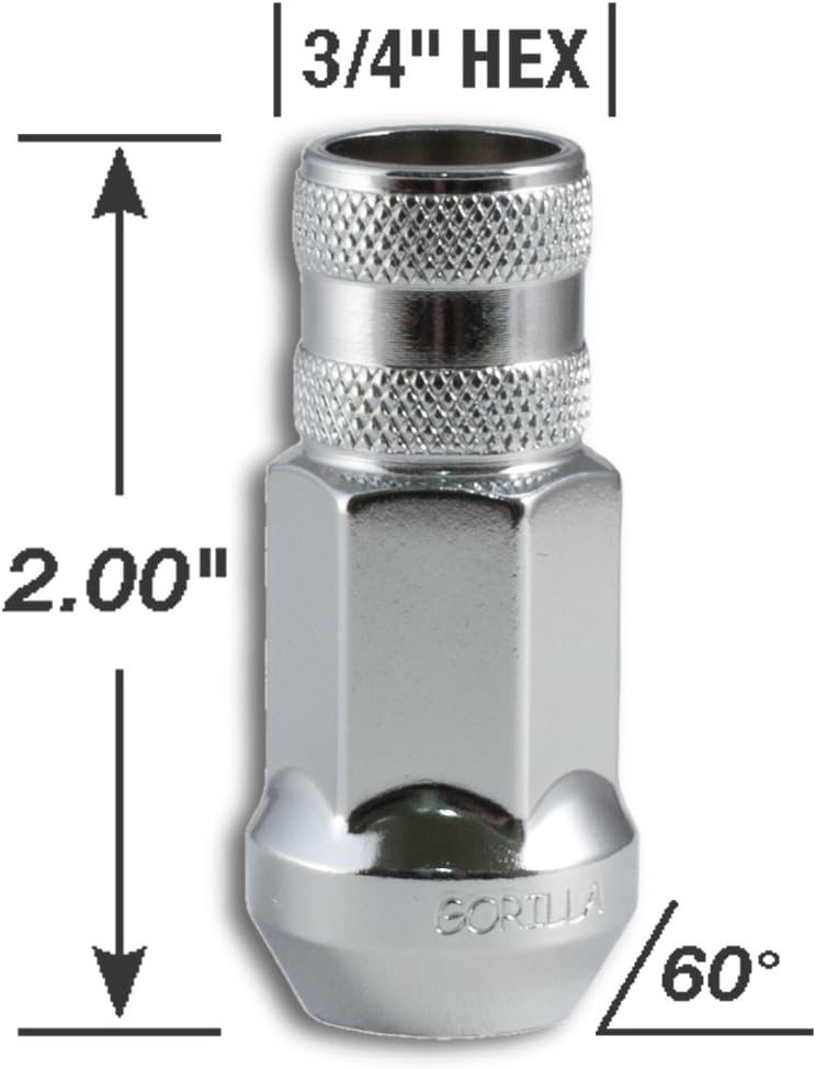 Promo Discount Up To 70% Off Gorilla Automotive 45088-20 1/2 Thread Size Forged Steel Chrome Finish Open End Lug Nut, (Pack of 20)
