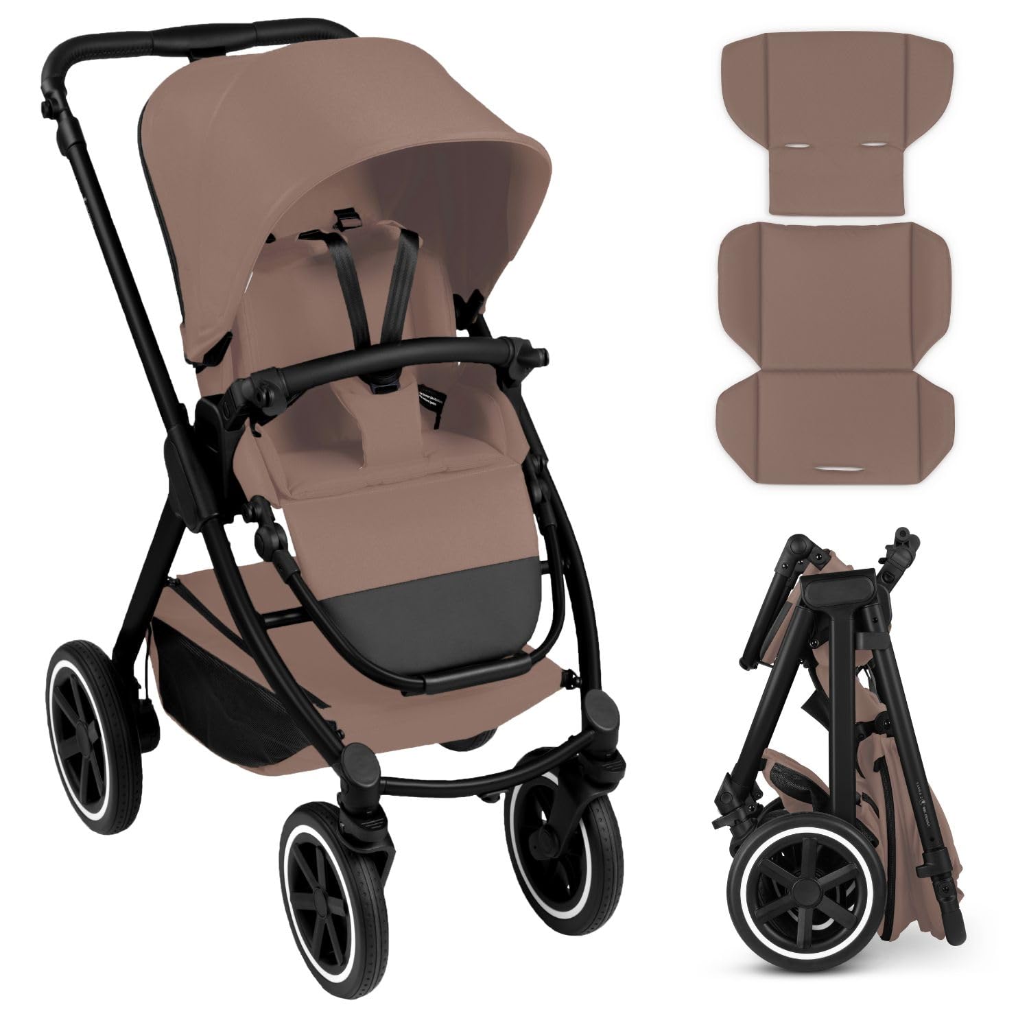 ABC Design Passeggino e passeggino sportivo Samba 2 con seggiolino sportivo (da circa 9 mesi) – Beige scuro