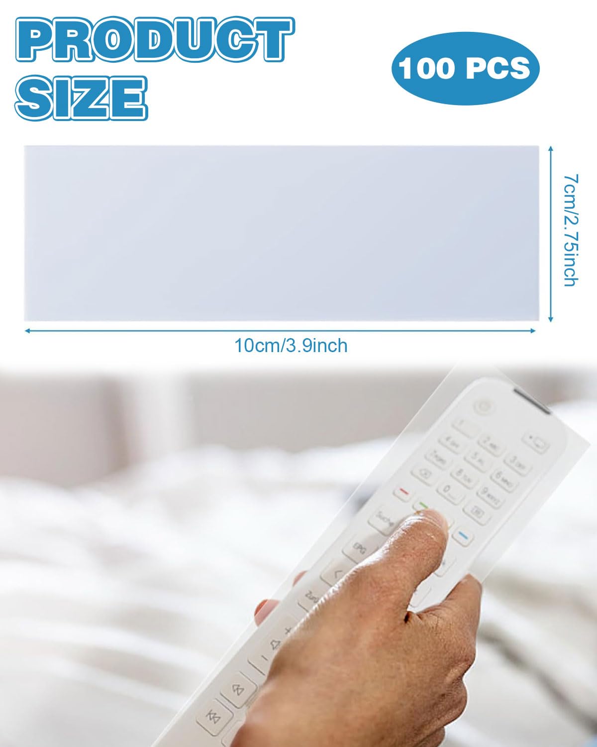 100Pcs Housses Protection pour Télécommande, Protégez Vos Télécommandes Contre La Poussière, S'adapte à la plupart des télécommandes - Idéal pour une utilisation domestique et