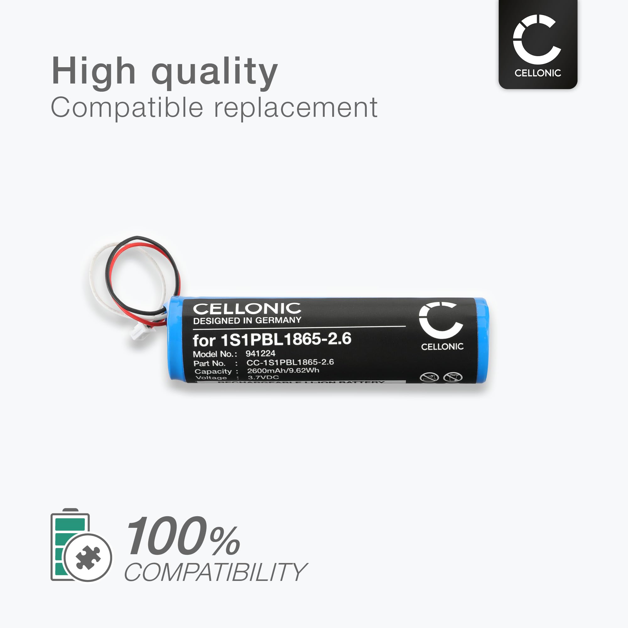 CELLONIC 1x Batterie pour Babyphone Compatible avec Philips Avent SCD843, Avent SCD630, Avent SCD620, 1S1PBL1865-2.6 - (2600mAh, 3.7V)