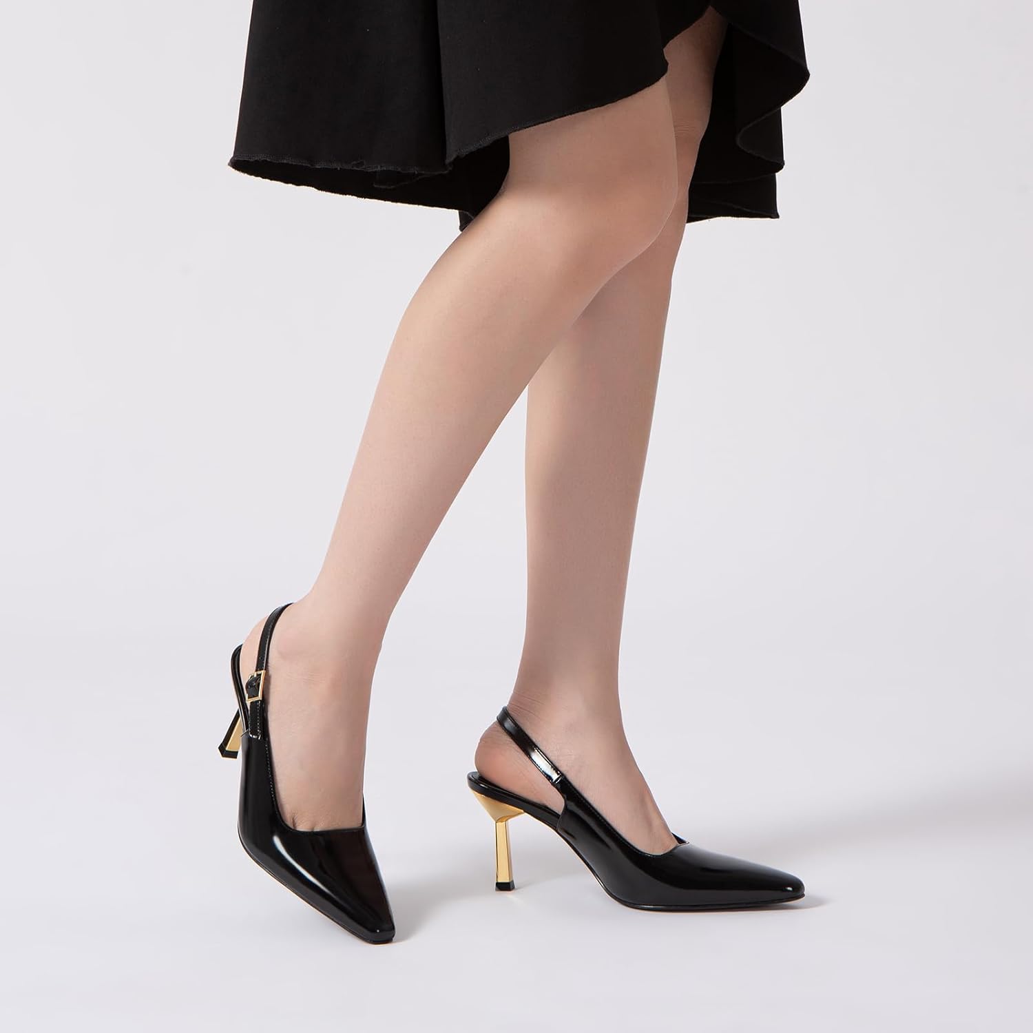 Athlefit Women's High Stiletto Slingback Heels Elegant Closed Square Toe Dress Pumps Shoes for Bridal Wedding Work Party - Image 6