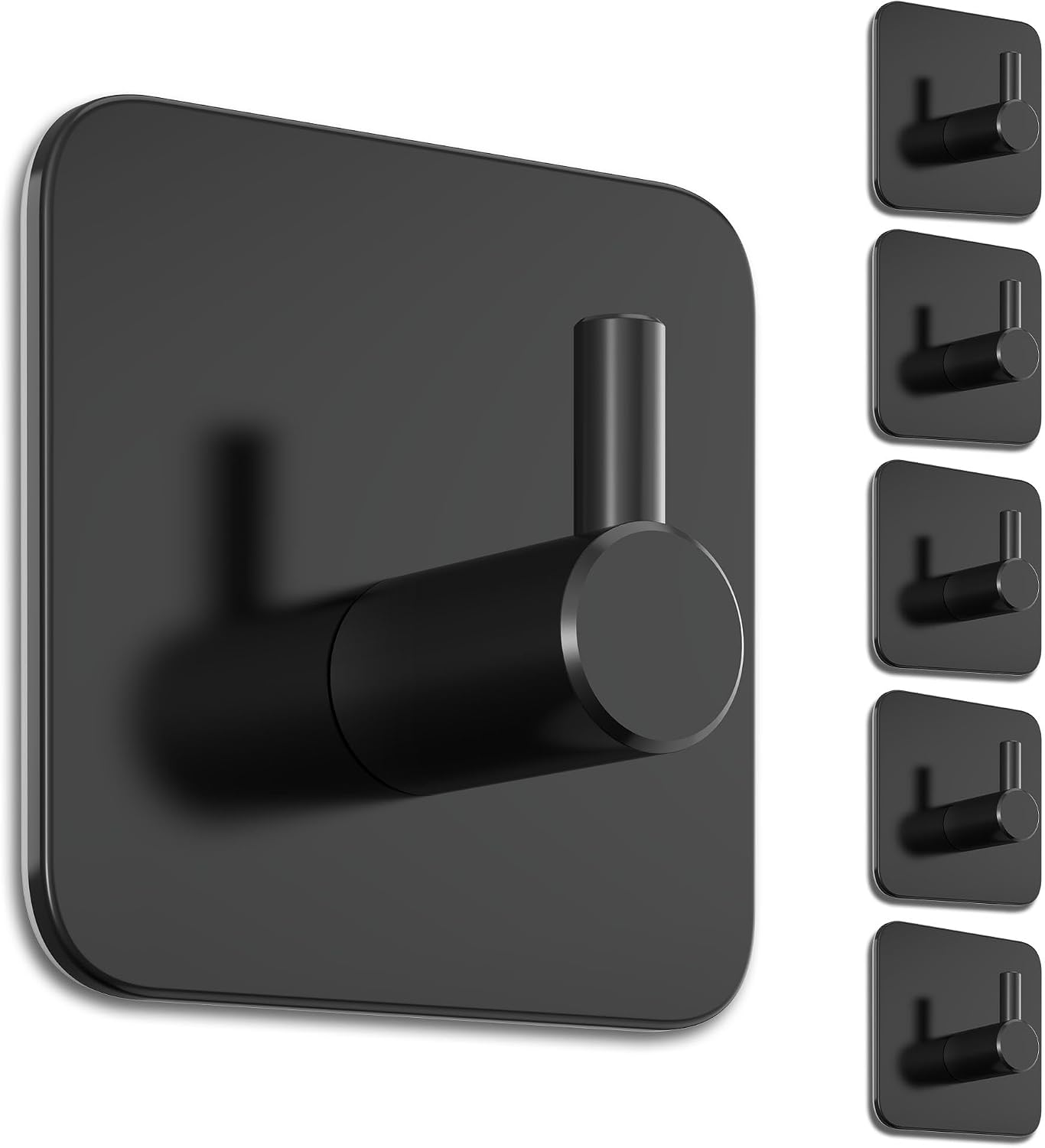 4smile 6 x Black No Drilling Towel Rails