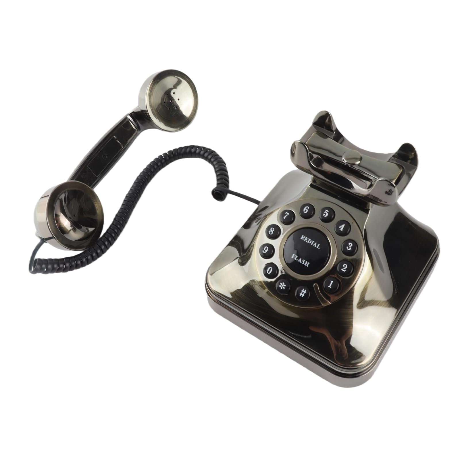 Yctze Antikes Telefon - WX-3011# Vintage Landline Telefon in Antik Bronze, Desktop Anrufer für Zuhause und Büro