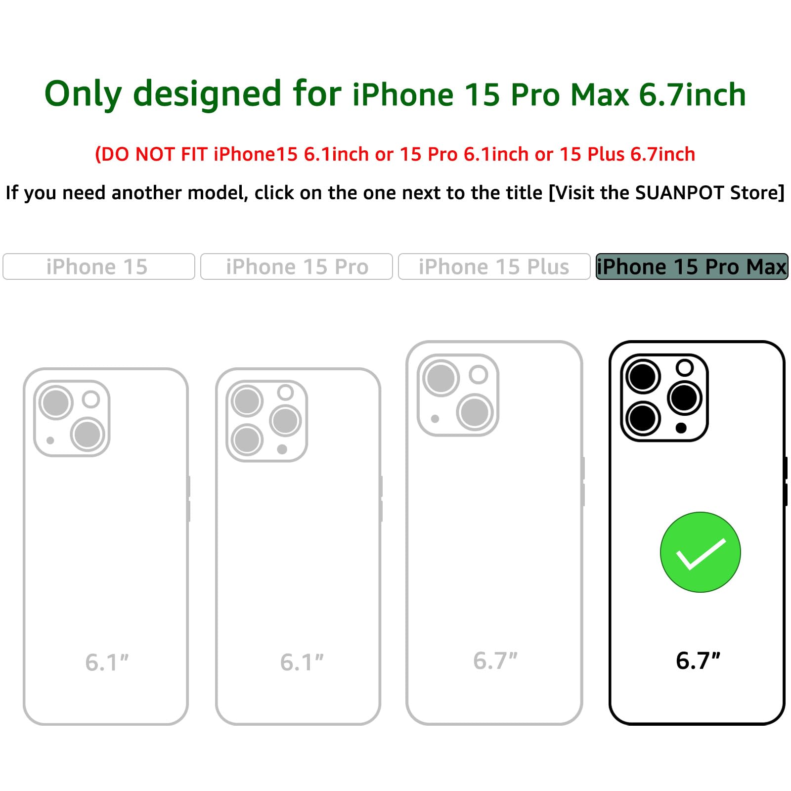 SUANPOT design for iPhone 15 Pro Max 6.7