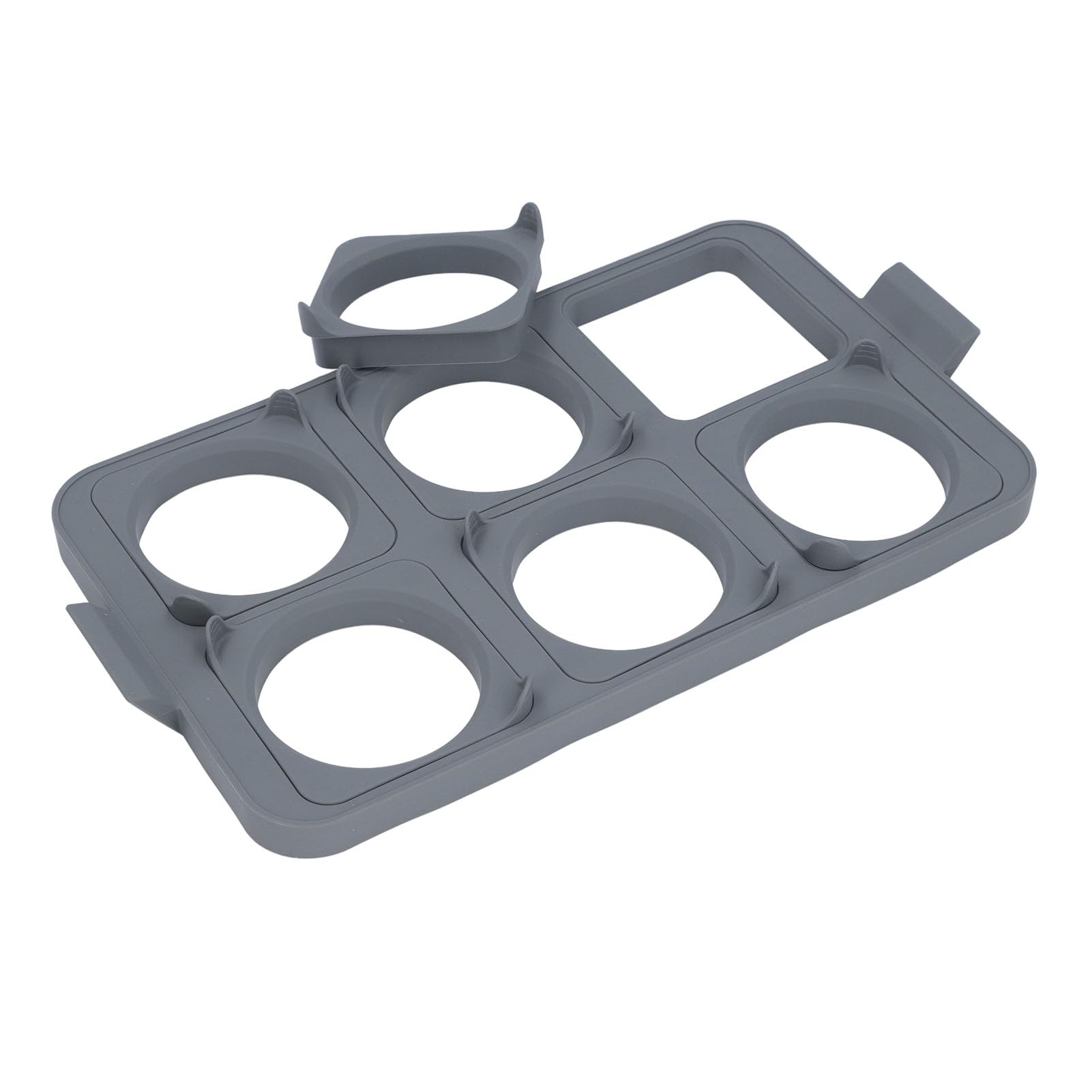 Set di Vassoi per Uova per Piastra Rotonda con 6 Anelli Rimovibili, per Pancake in Silicone Resistente Al Calore, Facile da Pulire, Cottura Versatile, 1 Vassoio per Anelli per Uova