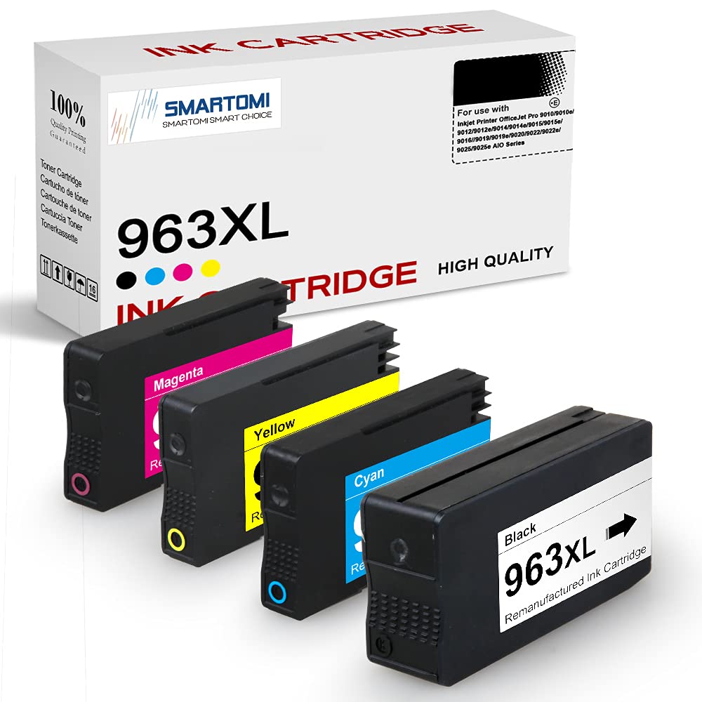 SMARTOMI 963XL Remanufactured Ink Cartridge Compatible for HP 963XL printer cartridge for HP OfficeJet Pro 9010 9010e 9012 9012e 9014 9014e 9015 9015e 9016 9019 9019e 9020 9022 9022e 9025 9025e AIO