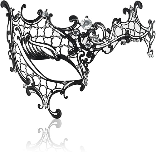 MYMENU Masquerade Mask for Women Shiny Rhinestone Metal Mask Venetian Mask for Party Prom Ball