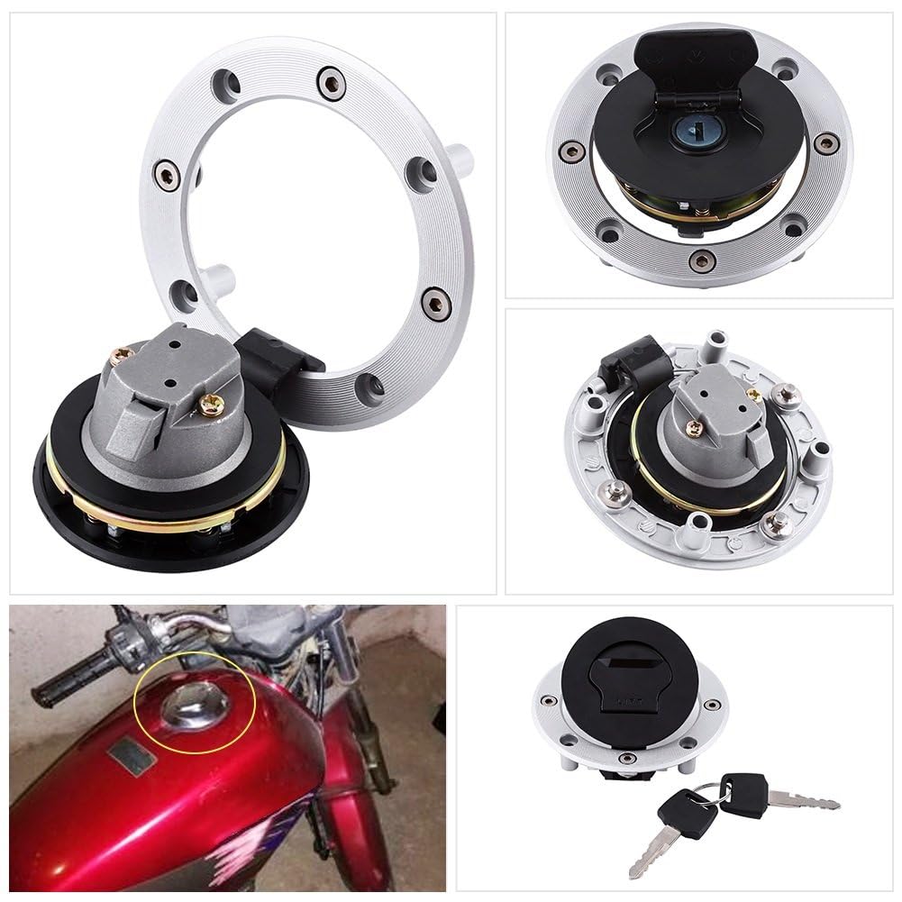 Bouchon Réservoir de Carburant, Bouchon de reacuteservoir de gaz avec 2 Clés en Aluminium pour Moto