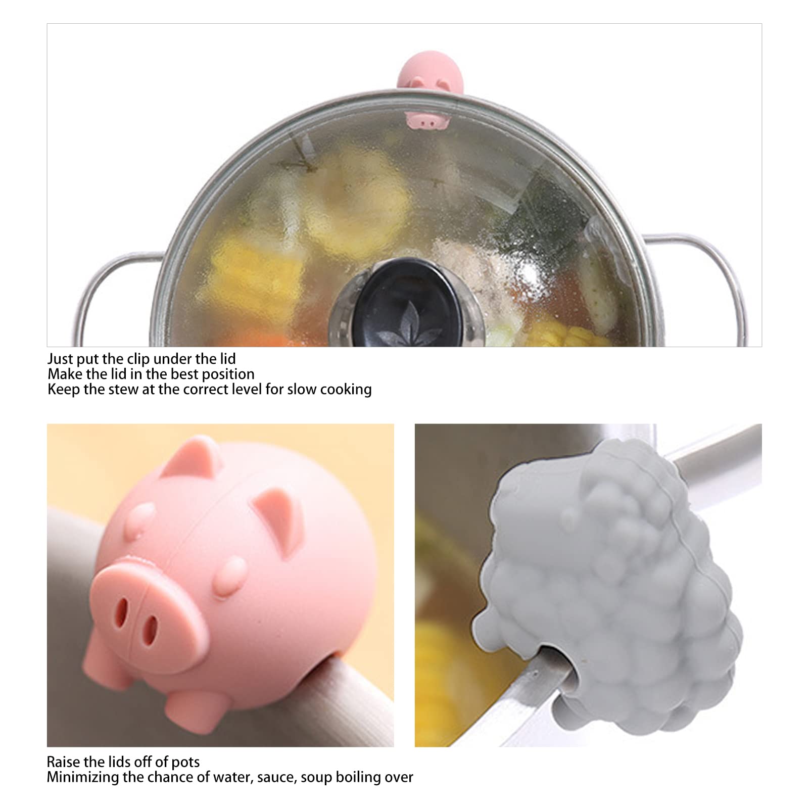 Pot Watcher, Silicone Couvercle Anti-Débordement Lifter Mignonne Forme D' Animal Flexible Pour La Cuisine Utilisation