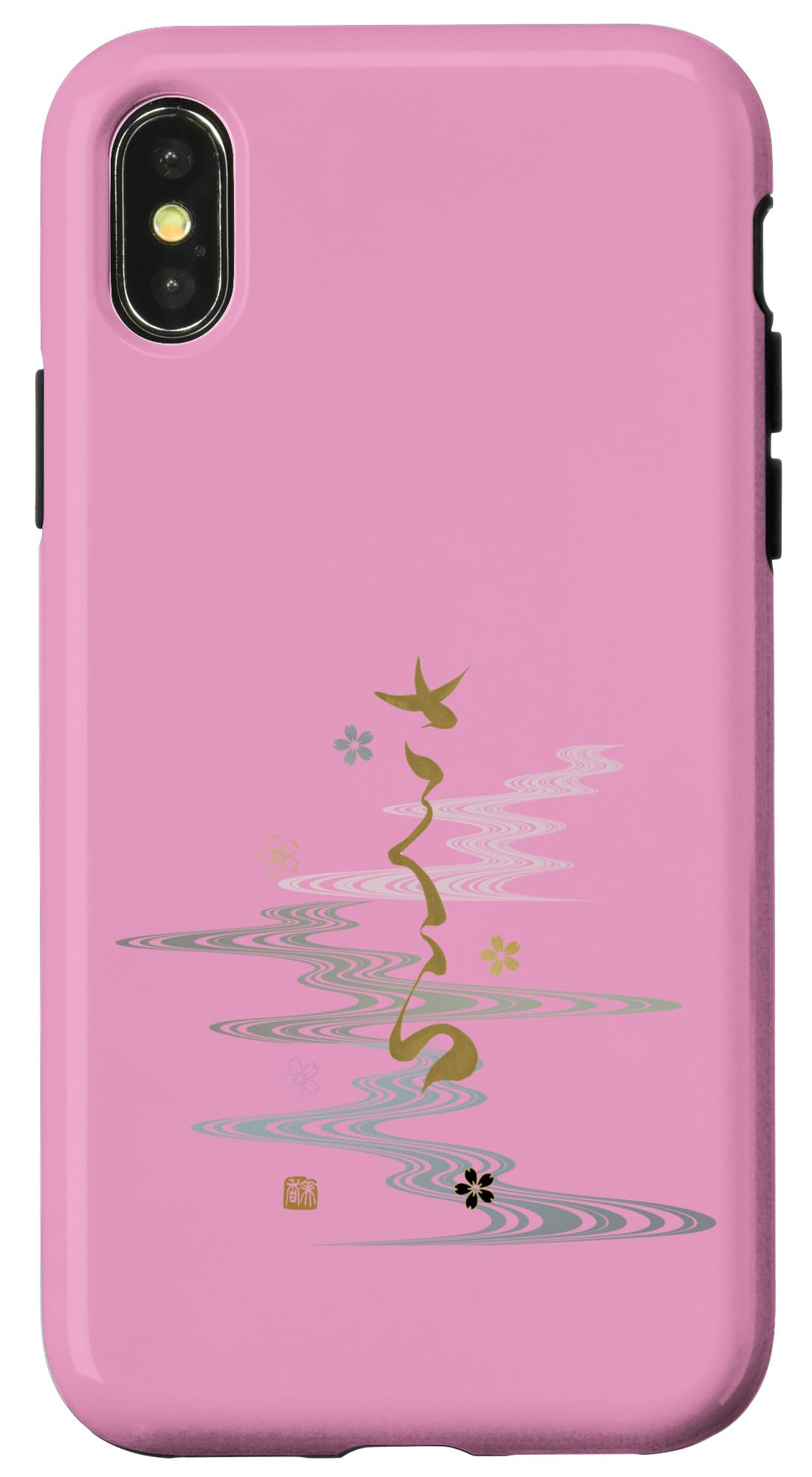 iPhone X/XS Lucky charm_Amulet_Kanji_Sakura_017 Case