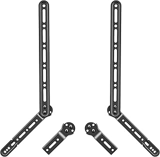 WALI Soundbar Mount Bracket, for Mounting Under or Above TV, with 2 Adjustable Extension Arms, Fits Most 23 to 65 Inch TVs and Sound Bar up to 33lbs (SBR204), Black