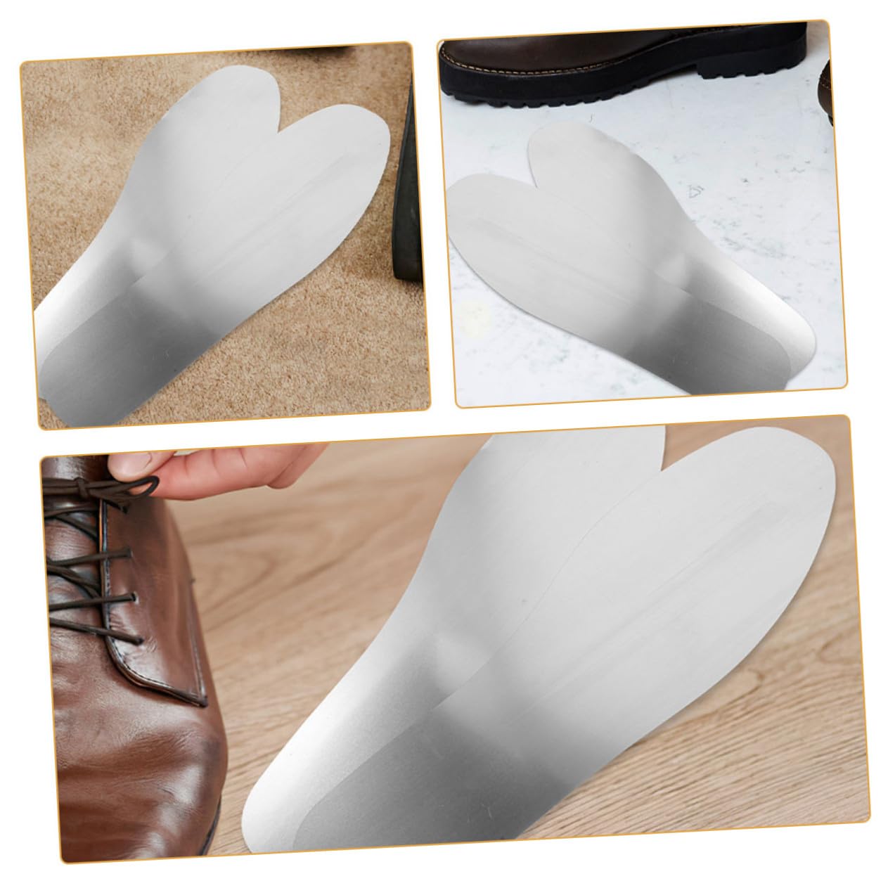 FOMIYES 4 Paires Semelles Intérieures Anti-perforation Acier Inoxydable pour Hommes et Femmes Protection Clous Antidérapantes et Durables Inserts Métalliques pour Chaussures de Travail Lot