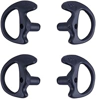 Vista 6 de Molde de oreja de radio de dos vías de repuesto de silicona suave para audífonos de tubo de bobina acústica (color negro, 5 pares pequeños)