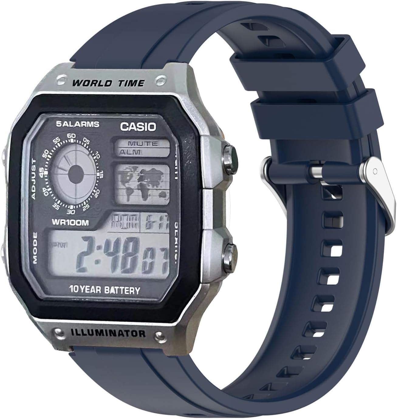 Watchbands for Casio AE 1200 / W 218h / AE 1300 / F 91W/ W 218h / AQ S810W Strap, Silicone Watch Band Wrist Strap Bracelet Wristband for Casio W 219 / F 108WH/ AE 1000W / SGW 500H