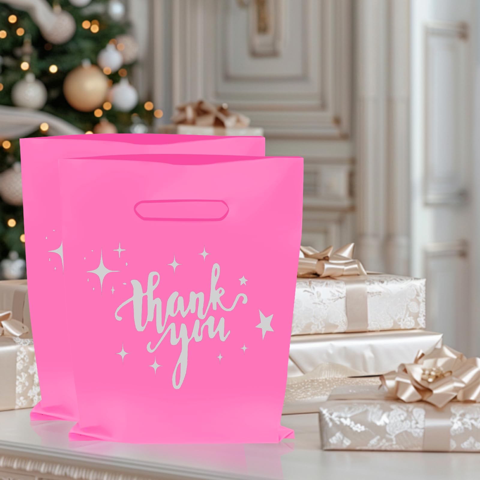 100 pezzi, Sacchetto regalo di ringraziamento, Sacchetto di plastica