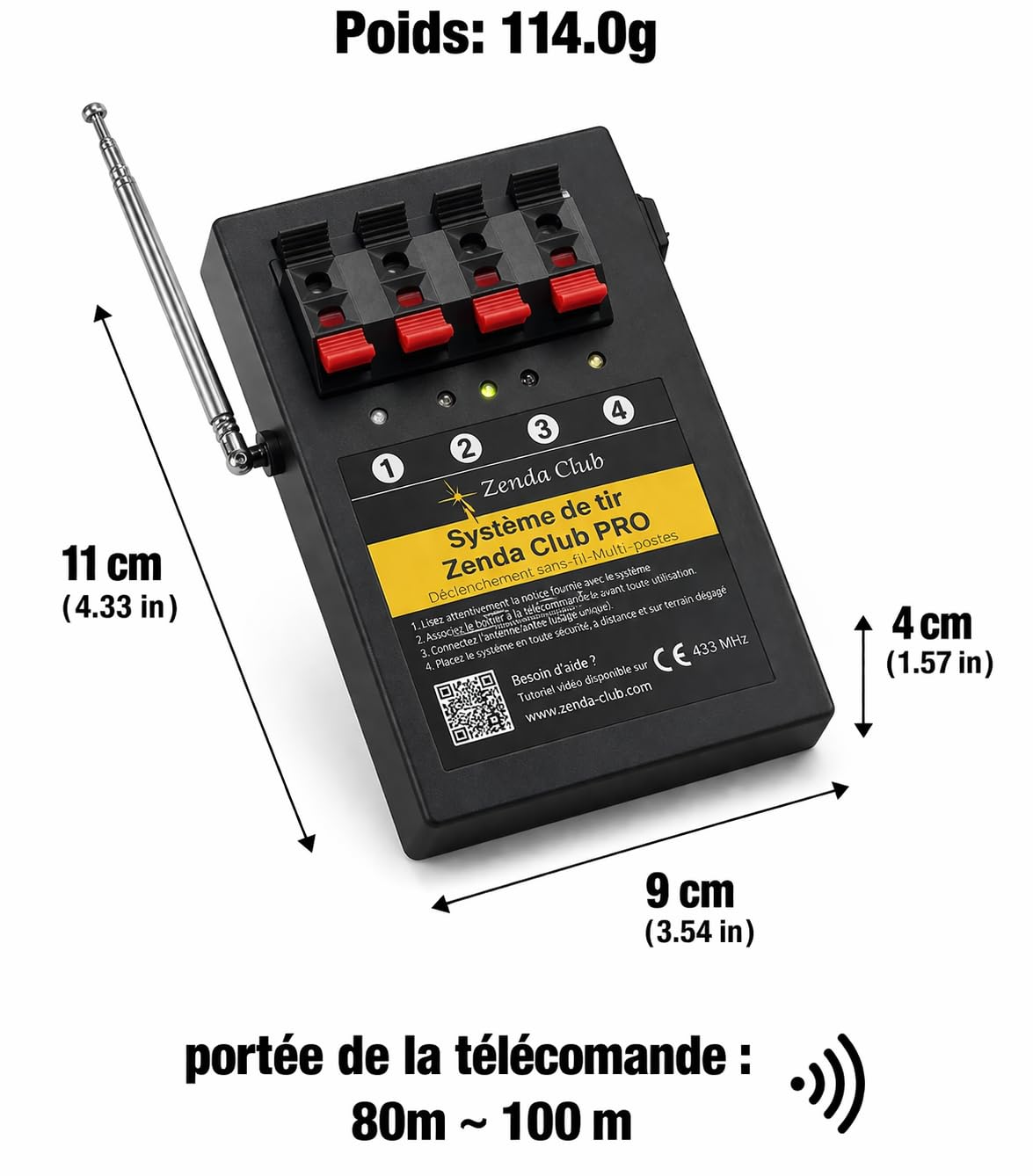 zenda club® Sistema di Trigger a Distanza per Fuochi d'Artificio - Kit Pirotecnico a 12 Canali con Telecomando senza fili - Scatola di immagazzinaggio resistente