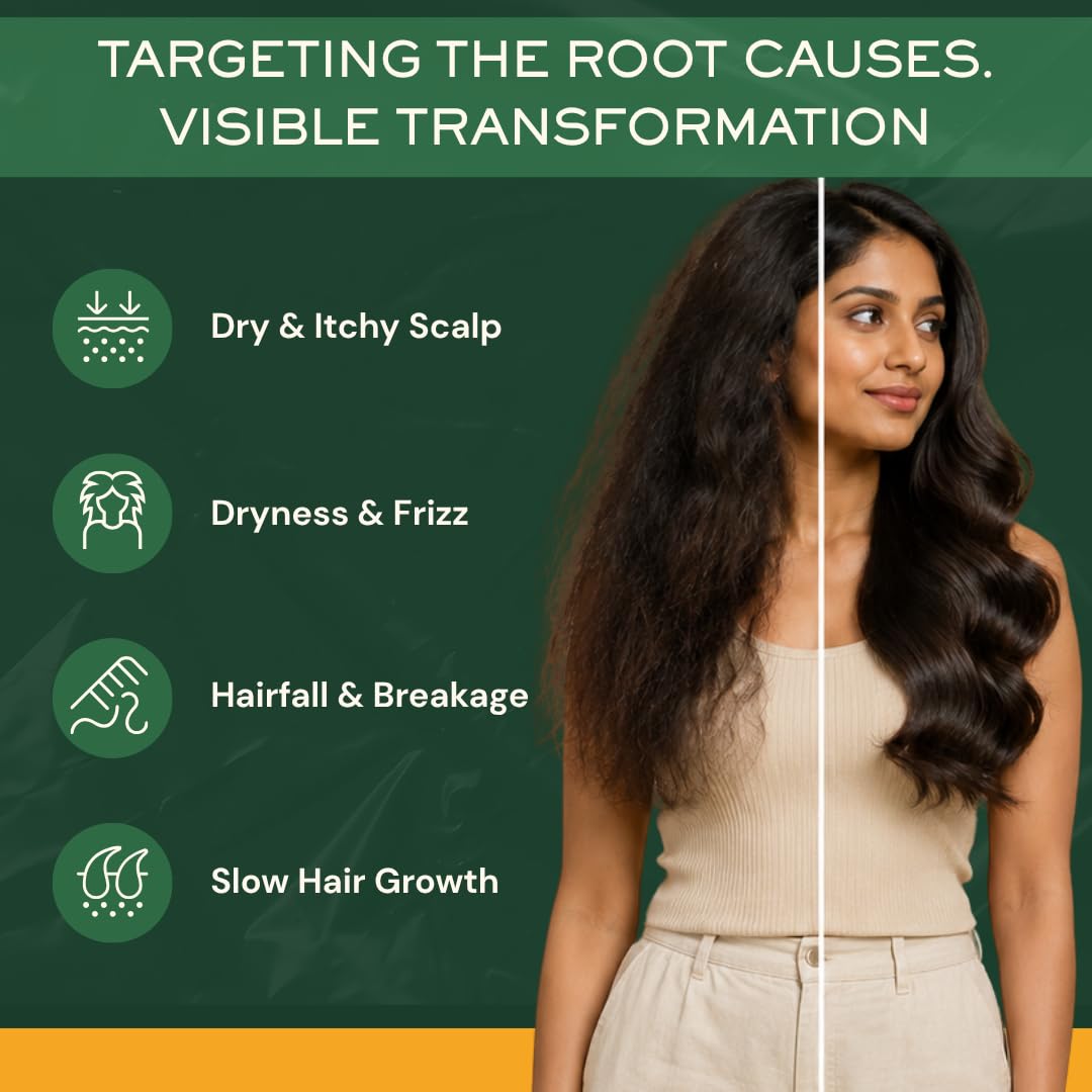 Life & Pursuits Amla Brahmi Aceite para el crecimiento del cabello 200 ml de aceite natural y orgánico para el cabello con coco ricino y sésamo para cabello fuerte y grueso (el embalaje puede variar)