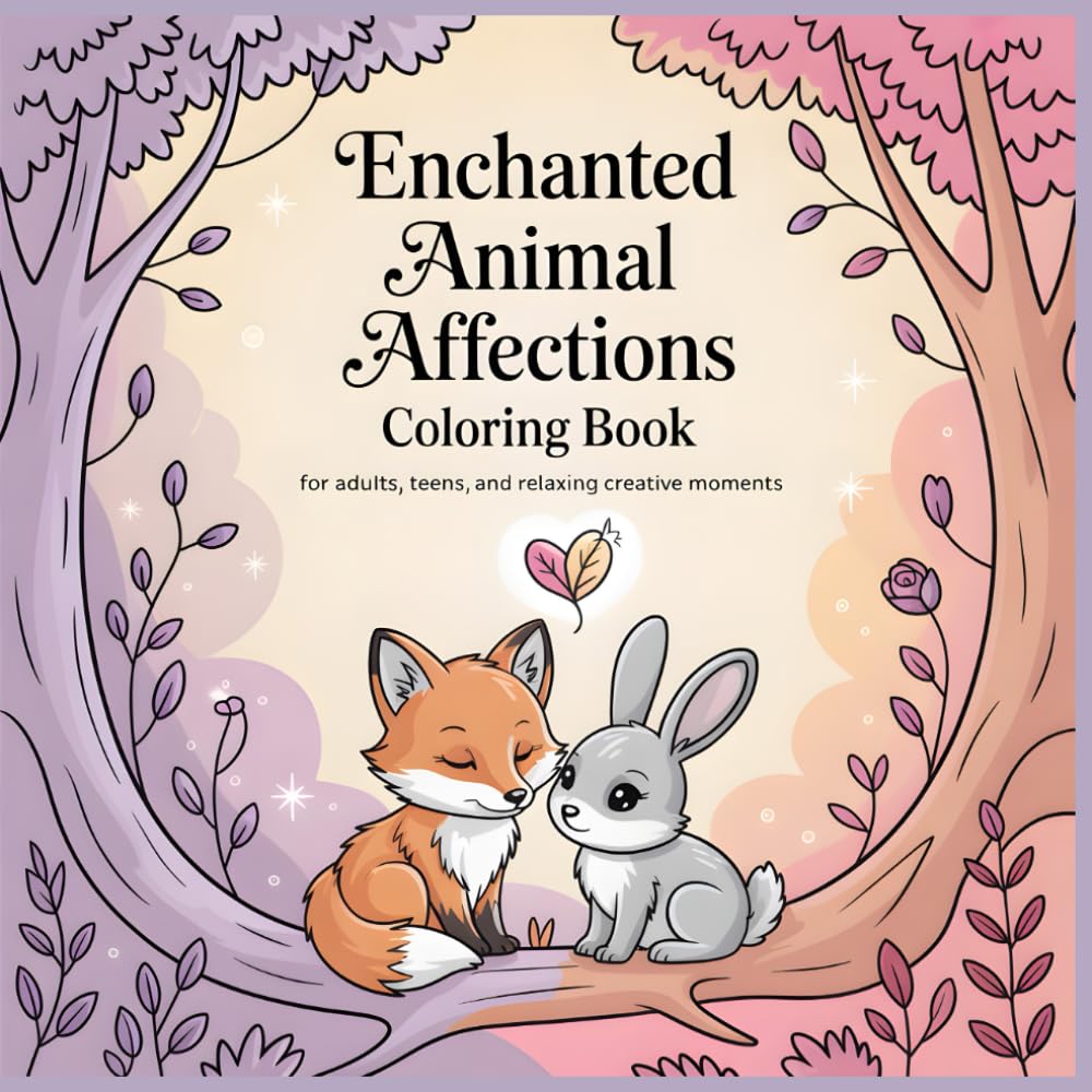 Enchanted Animal Affections Coloring Book: Dreamy and Gentle Animal Scenes for Adults Teens and Relaxing Creative Moments (Whimsical Love Critters Coloring Collection)