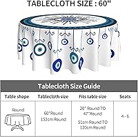 Vista 4 de YETTA YANG Paño de Mesa Redondo de Dulce de Chupachups Gótico en Negro y Blanco de 60 Pulgadas, Cubierta de Mesa Decorativa de Tela para Mesas