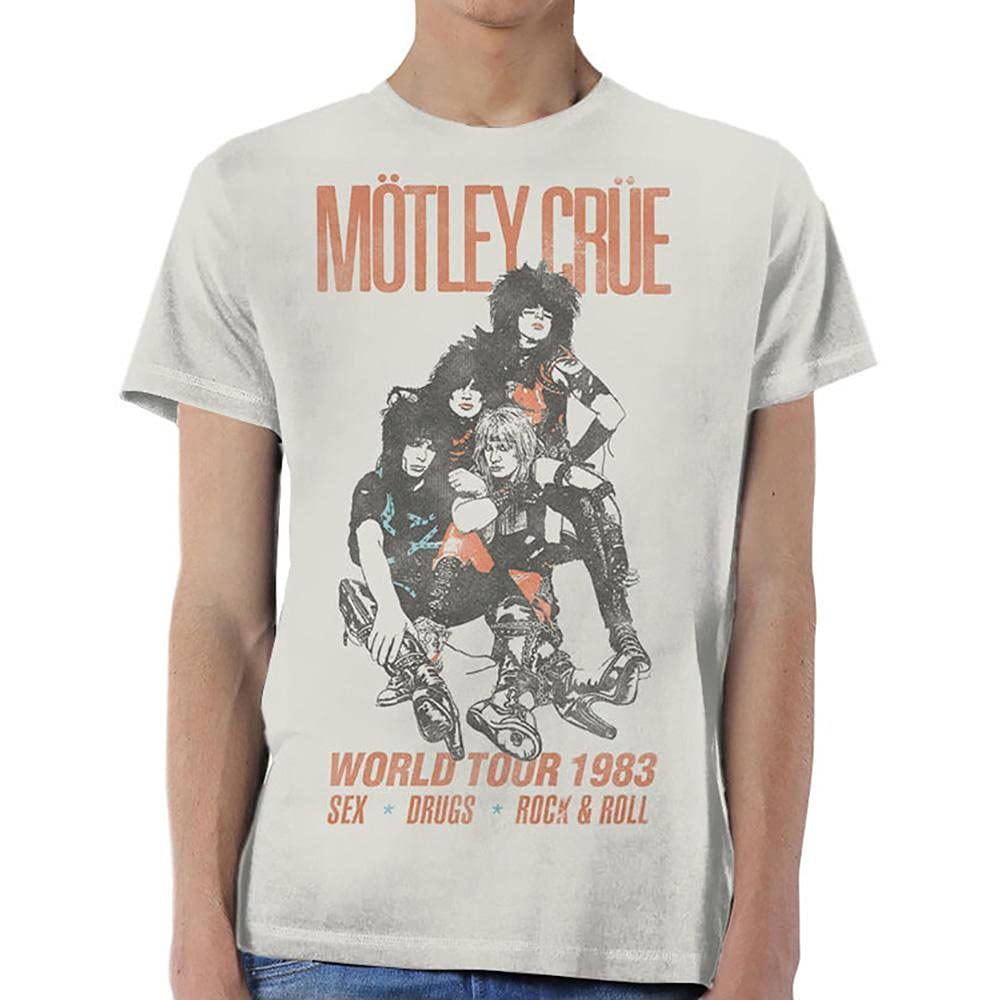 Amazon.com: Motley Crue Men's World Tour Vintage T-Shirt X-Large White