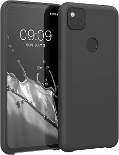 kwmobile Handyhülle für Google Pixel 4a Hülle - Case Silikon - Kabelloses Laden - Schutzhülle Cover in Schwarz matt