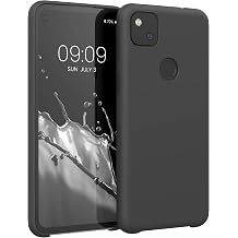 kwmobile Case Compatible with Google Pixel 4a Case - TPU Silicone Phone Cover with Soft Finish - Black Matte