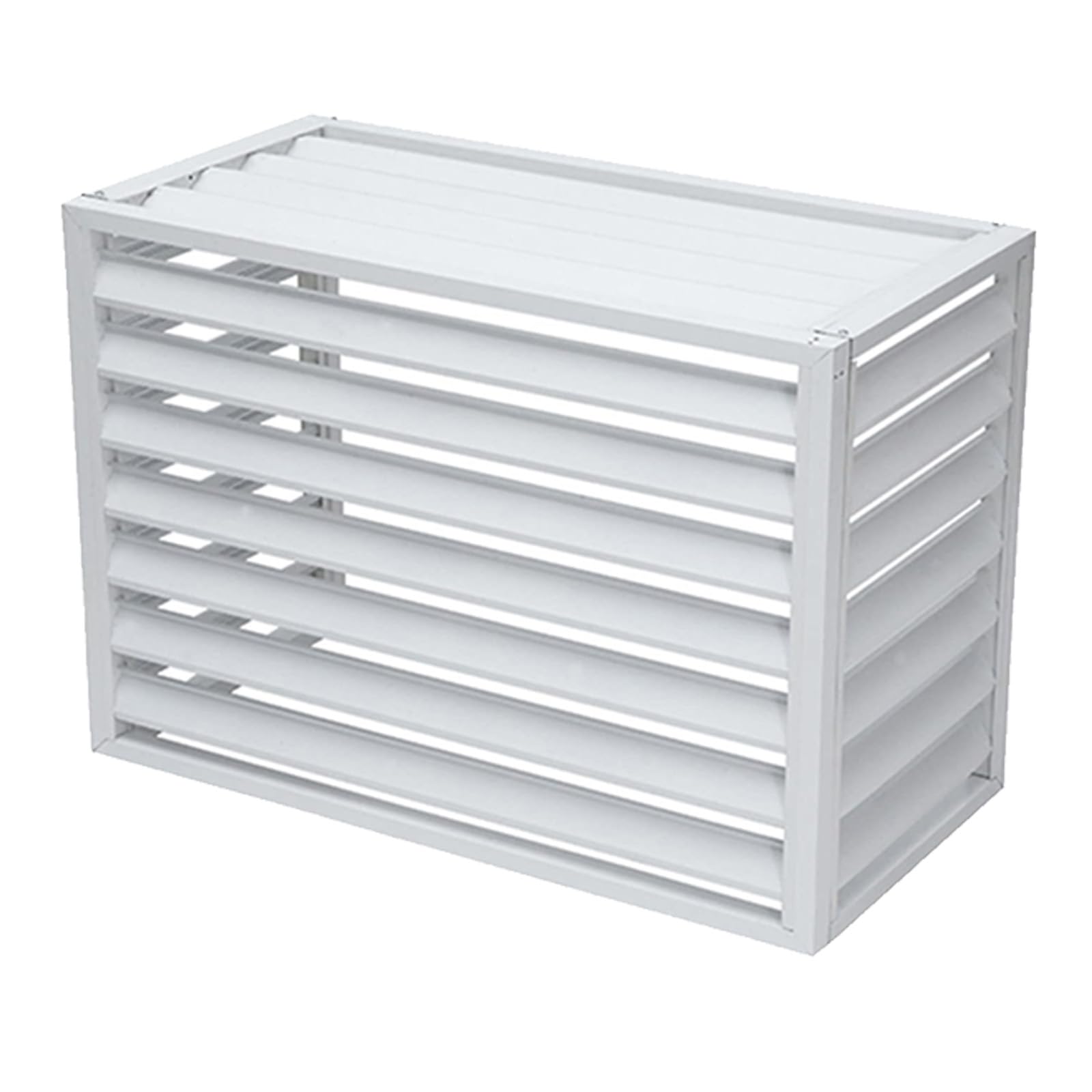 QYMYOZ Sturdy Aluminum Air Conditioner Covers for Outdoor Units - All-Weather Protective AC Cover & Privacy Fence Screen, Ideal for Condenser & Pool Equipment Barrier, White
