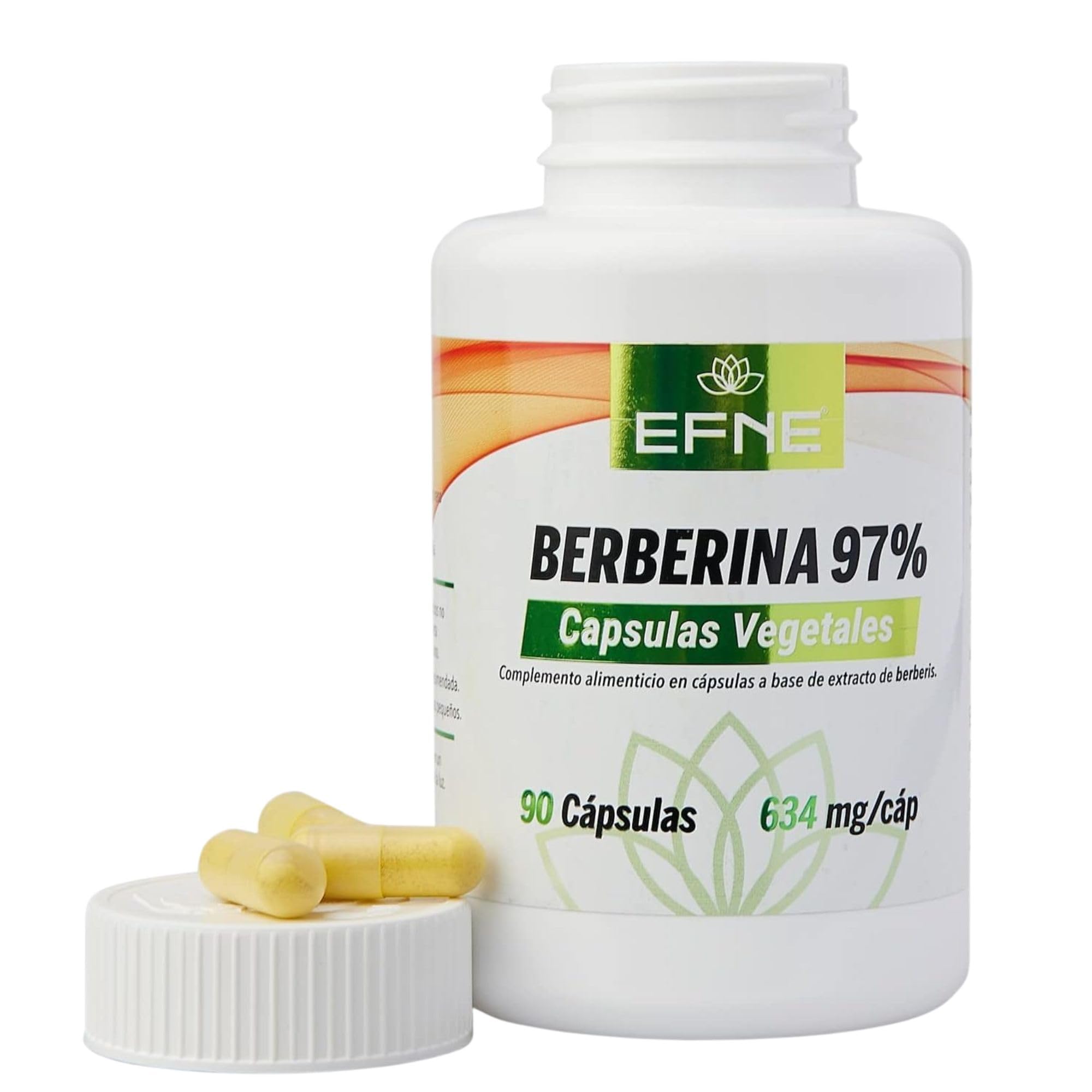 EFNE | Berbérine 97% de Concentration | Dosage Élevé 634 MG/Capsule | Extrait de Berberis - 1500 mg | 90 Gélules Végétaliennes avec Berbérine HCl |