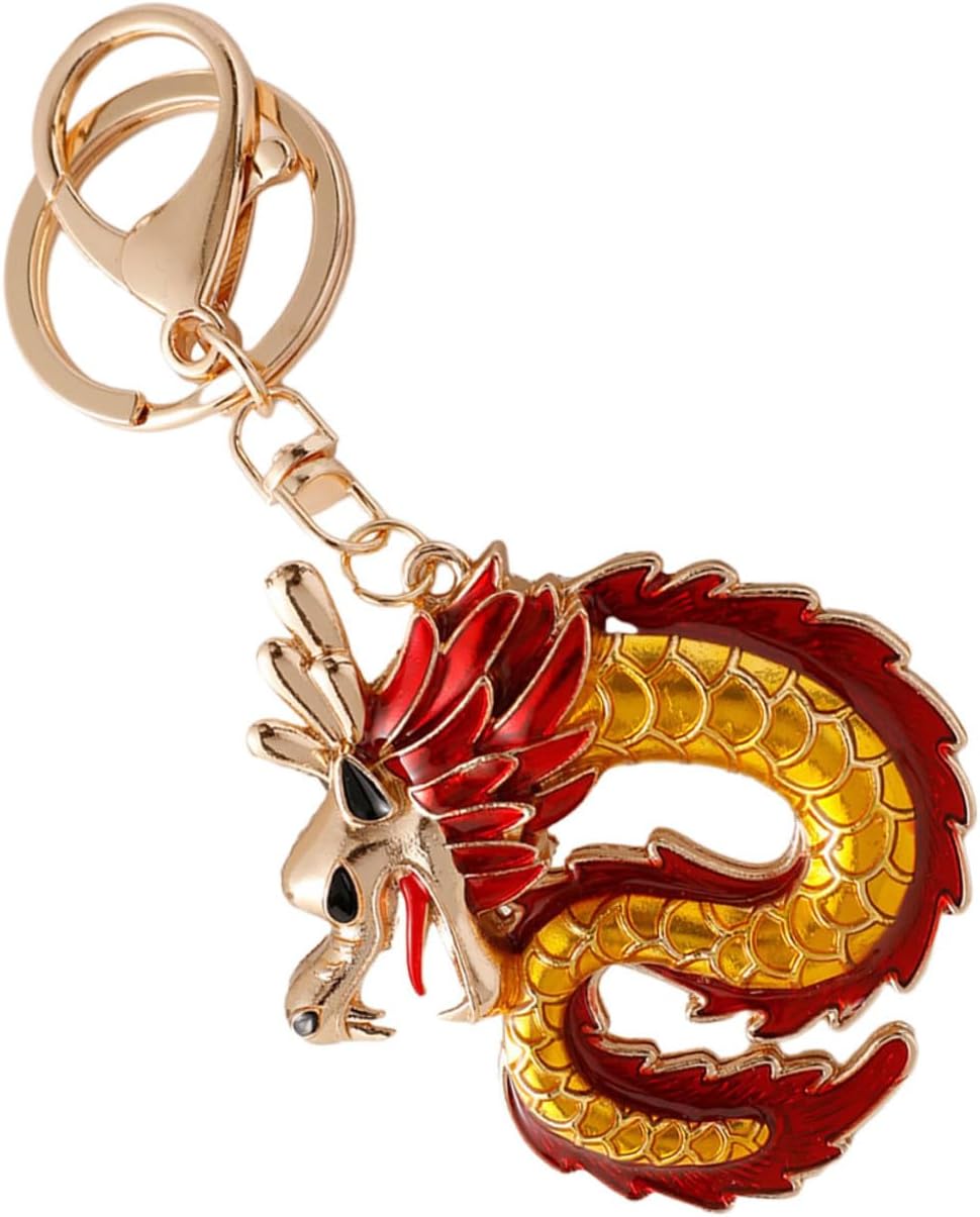 Hohopeti Decorative Dragon Keychain Adorable Keychain Metal Solid Material Not Easy to Get Deformed Everyday Bag Use 5.03x2.44x0.59in