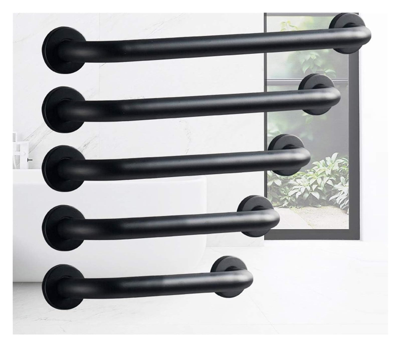 Barra di Sostegno per Bagno, Maniglia Doccia, Maniglione for bagno in acciaio inossidabile 304, corrimano nero a parete, adatto for anziani, disabili e donne incinte(40cm)