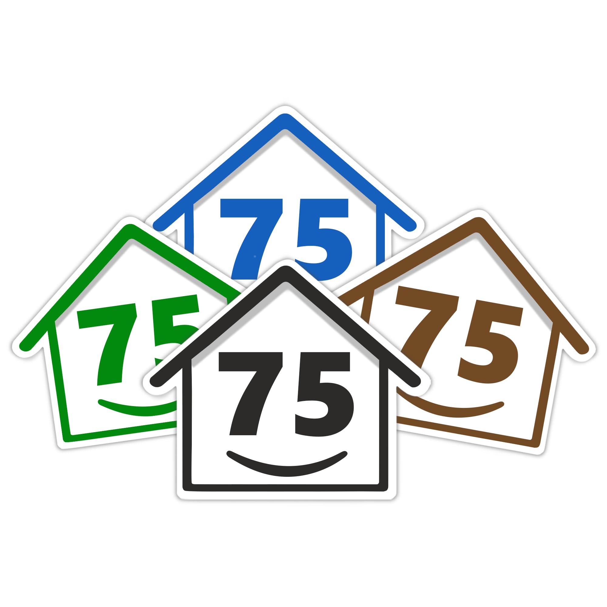 4 x Bin Numbers for Wheelie Bins, 1-99, 15cm ‘Happy House’ Colour Design Dustbin Stickers, Easy Application Stick On Number Stickers - Weatherproof Self Adhesive Vinyl – Blue, Black, Green, Brown (25) — view 80