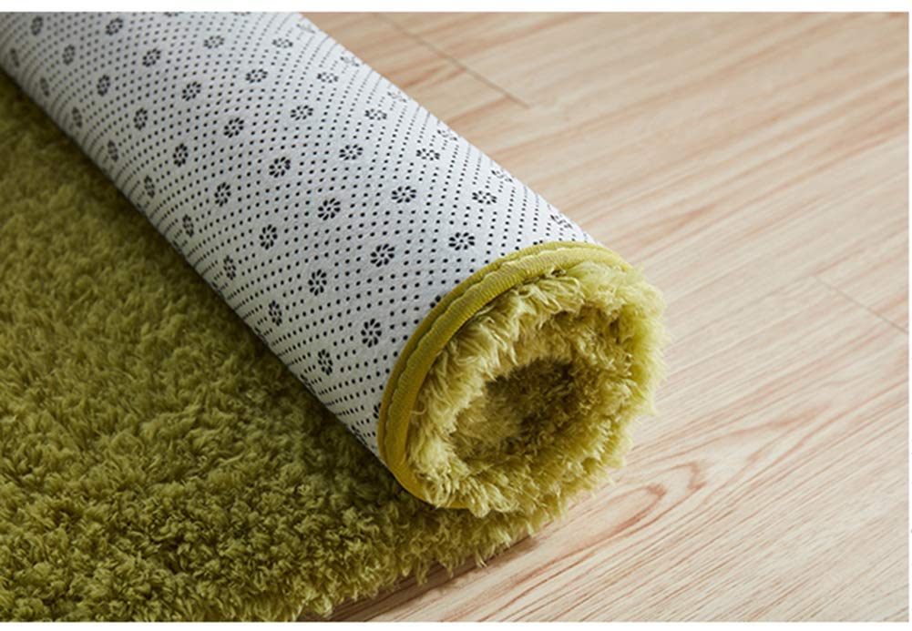 Kudłate Super Okrągłe Dywany 4 cm Grubość włosia Puszysty Pluszowy Duży Dywan do Salonu, Sypialni Wystrój (160 cm Średnica, Trawiasta Zieleń)