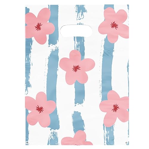 Miniatura 17 de Joyhey 100 unidades de 7.8" x 9.8" bolsas de plástico para mercancía, bolsas de compras y venta al por menor para boutique con asas troqueladas