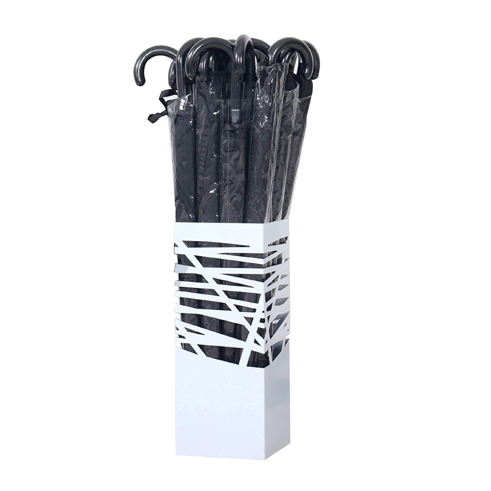 Support de parapluie blanc en métal forgé pour 17 parapluies maison et hôtel