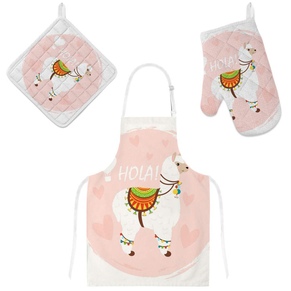 Tablier de cuisine cadeau surprise avec gant et manique russe