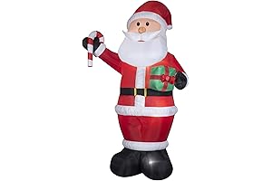 Gemmy Giant 12 ft Inflatable Santa Claus with Gift and Candy Cane