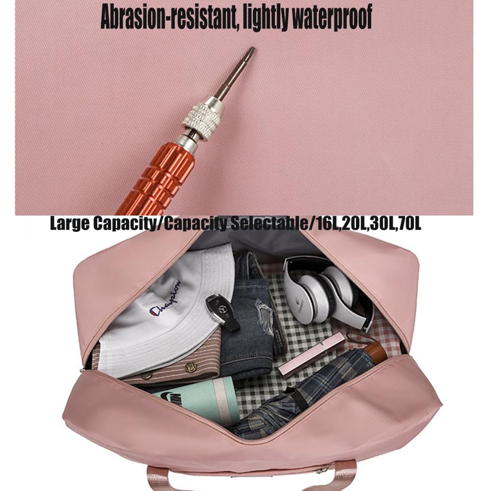 Borsa sportiva da viaggio, borsa da viaggio, set da 4 pezzi, da 16 l, fino a 70 l, borsa da palestra pieghevole, verde chiaro, Klein, mittel, groß, extra groß, Semplice e comodo