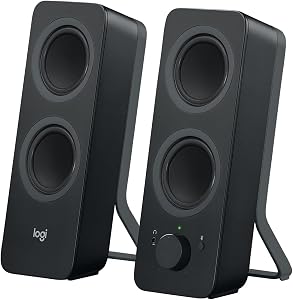 Logitech Z207 Bluetooth Speaker System for PC, Stereo Sound, 10 W Peak, 3.5 mm Audio Input, Headphone Jack, Multi-Devices,…