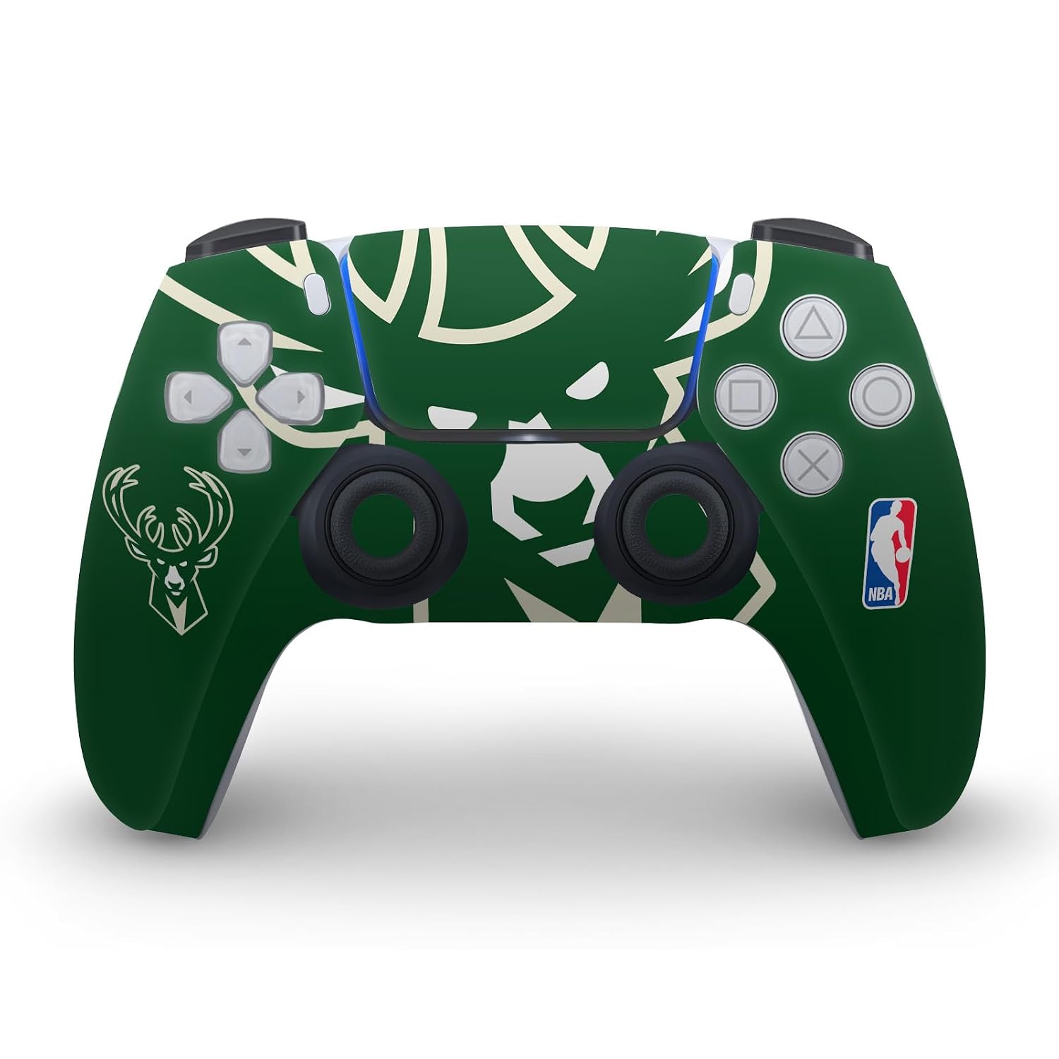 Head Case Designs Officially Licensed NBA Oversized Milwaukee Bucks Logo Vinyl Faceplate Gaming Skin Decal Compatible With Sony PlayStation 5 PS5 Digital Edition Console and DualSense Controller