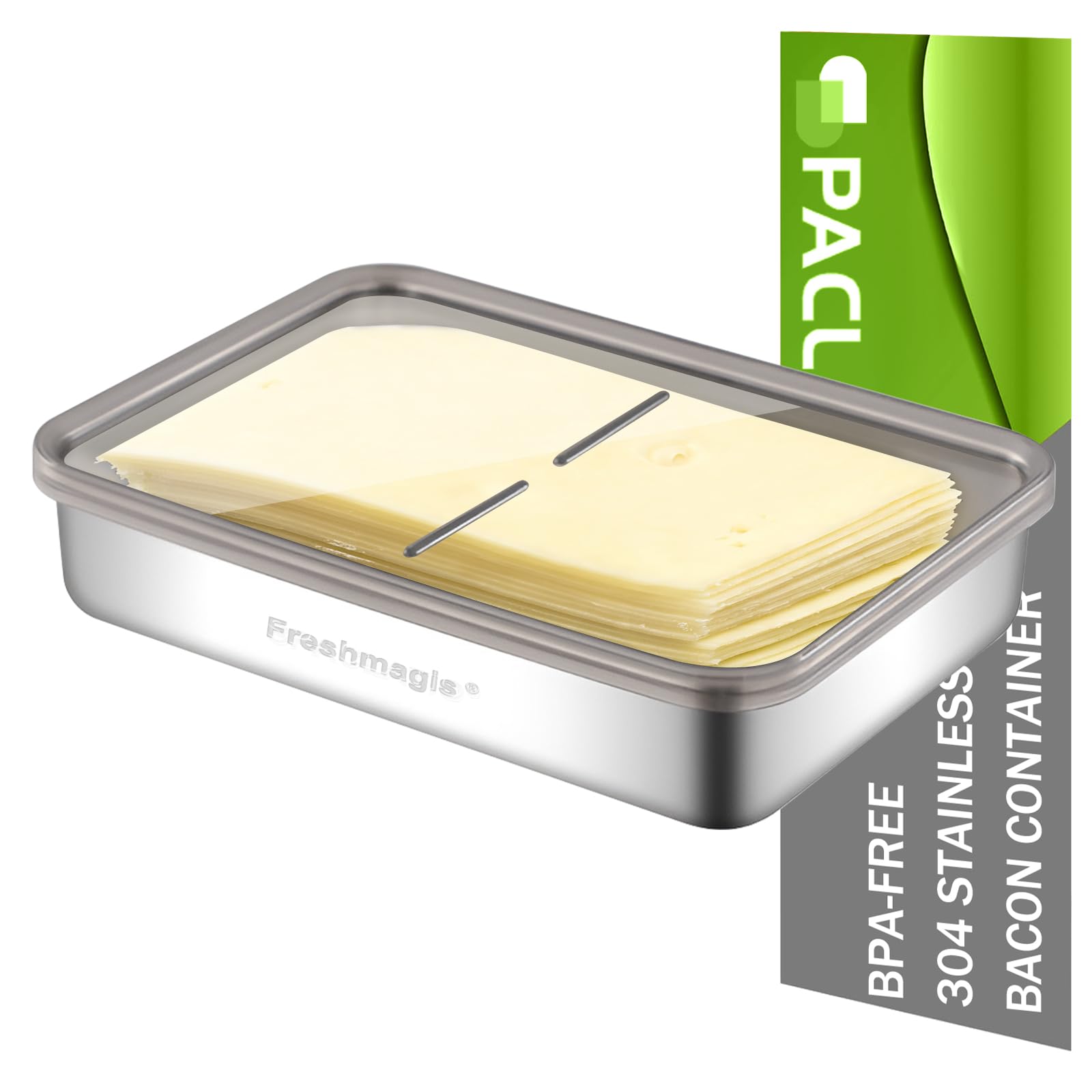 5 Stück Edelstahl Aufschnittboxen 800ml - Stapelbar Für Kühlschrank