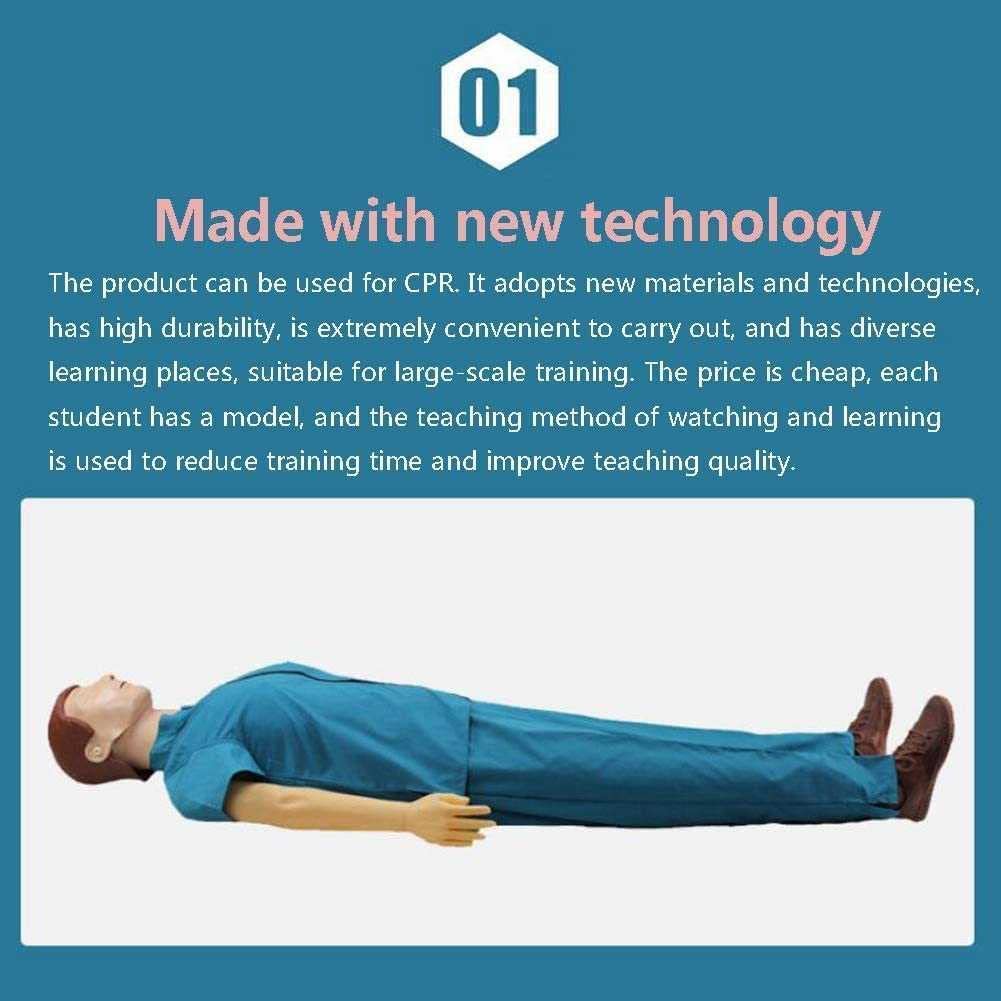 Modèle De Corps Humain Complet d'urgence Médicale Mannequin De Formation De Réanimation Premiers Soins Compressions Thoraciques Simulateur Formation À La Respiration Artificielle Éducatif