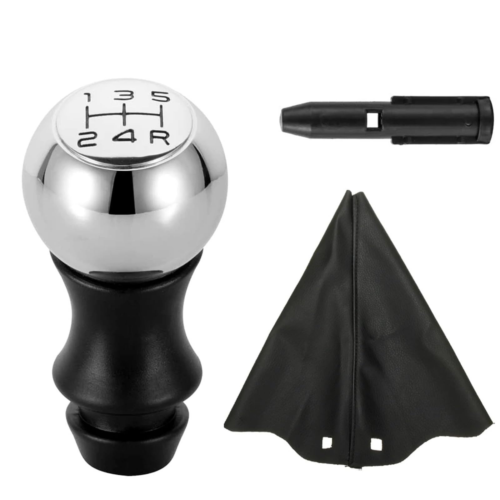 HSUKIHO Car Shift Knob Cover for Citroen for Saxo for Xsara for Xantia for C2 for C3 for C4 Car Gear Shift Knob Manual 5 Speed with Gaiter Cover(Chrome-5 Speed)