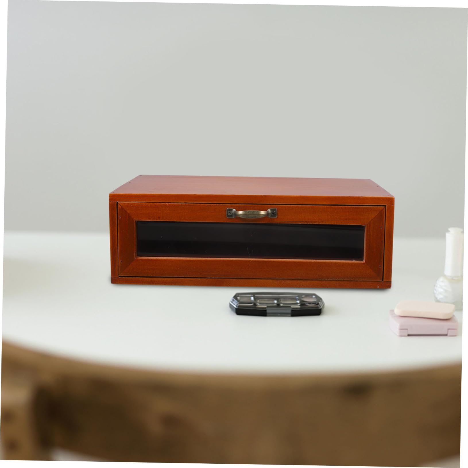 SOIMISS Schreibtisch Organizer Holz Mit Schublade Kosmetikbox Tischaufbewahrung Feine Politur Platzsparend Für Zuhause Und Büro