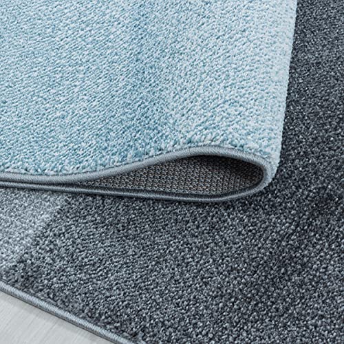 Tapis design Zipcode bleu rectangulaire 80x150 cm salon - 6