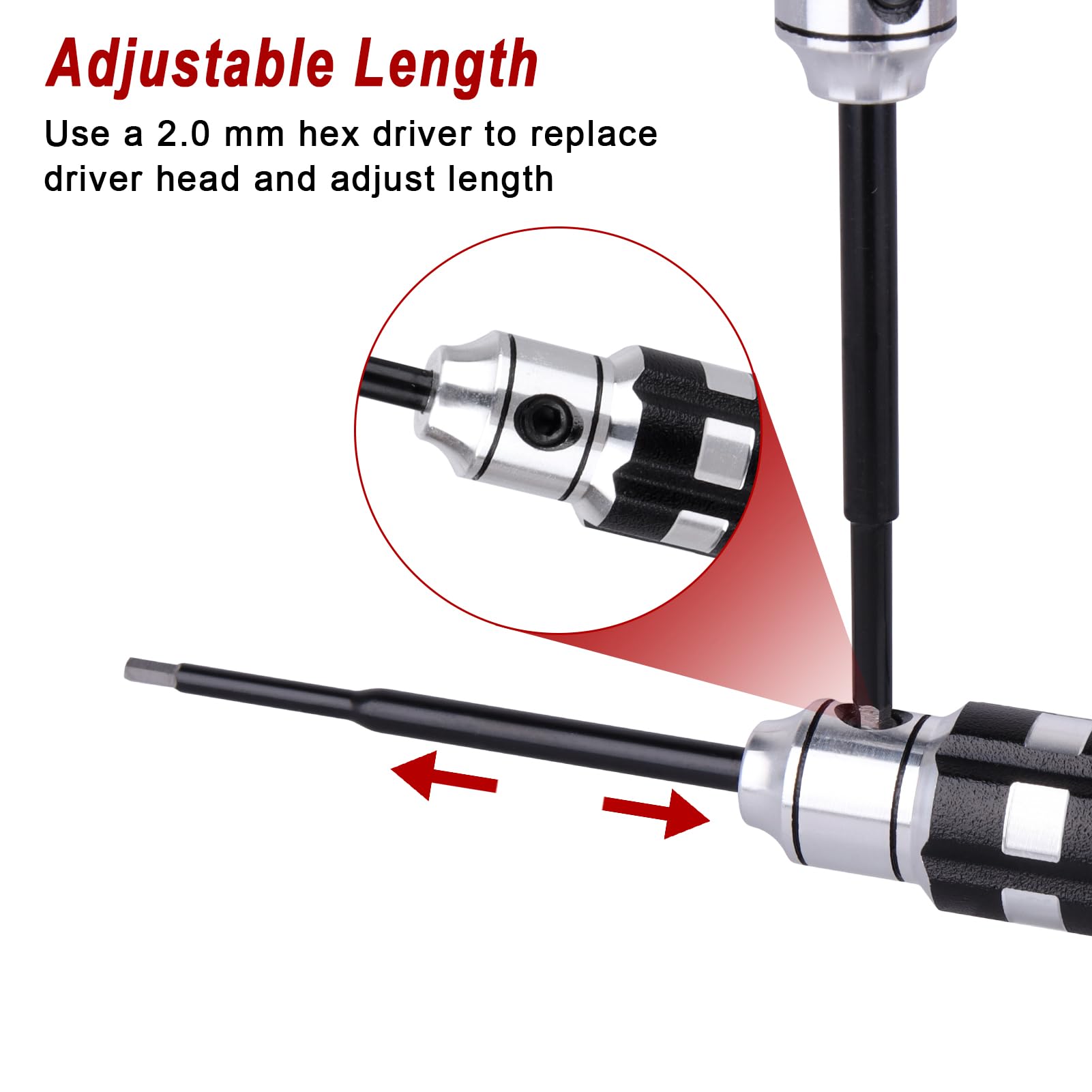 AllinRC 7Pcs RC Hex Driver Set 1.27mm 1.5mm 2.0mm Titanium Hexagon 4.0mm 5.0mm 5.5mm Hex Nut Screwdriver Wrench Phillips Screwdriver RC Tool Kit for RC Car Helicopter Models