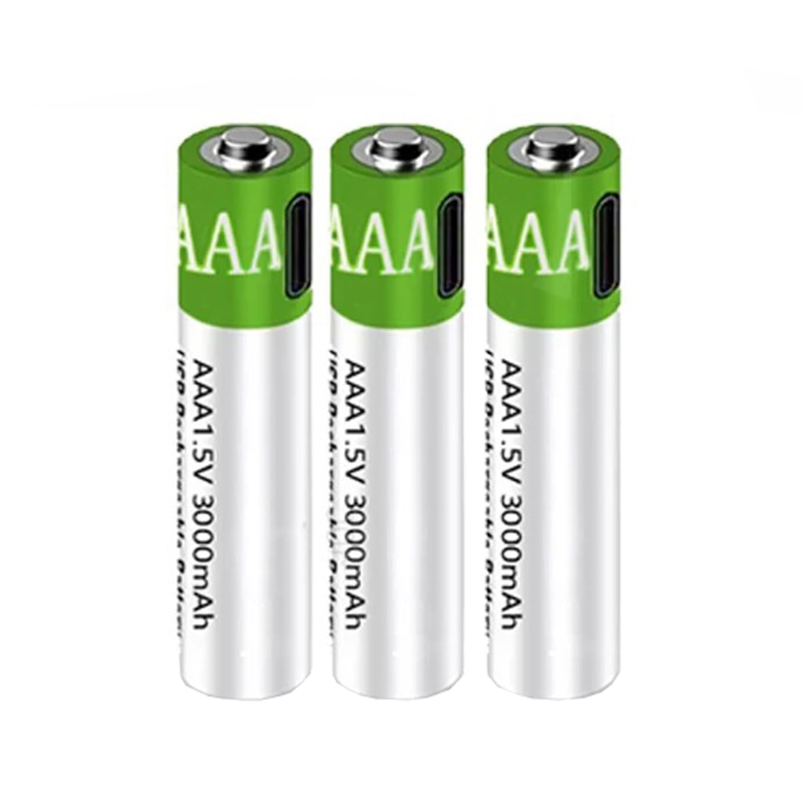 Batteria agli ioni di Litio AAA da 1,5 V a Ricarica Rapida 3000 mAh di Grande capacità con Cavo USB Batteria Ricaricabile Batteria al Litio Riutilizzabile 1200 Volte,3pcs 1.5v3000mah